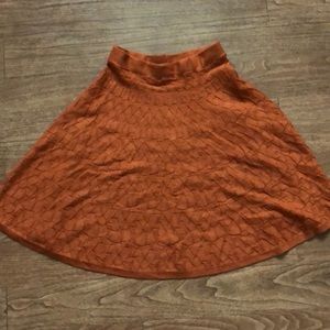 Burnt orange flare skirt